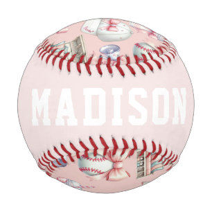 Balle De Baseball Baseball Rose Personnalisé – Nom Fille Anniversair