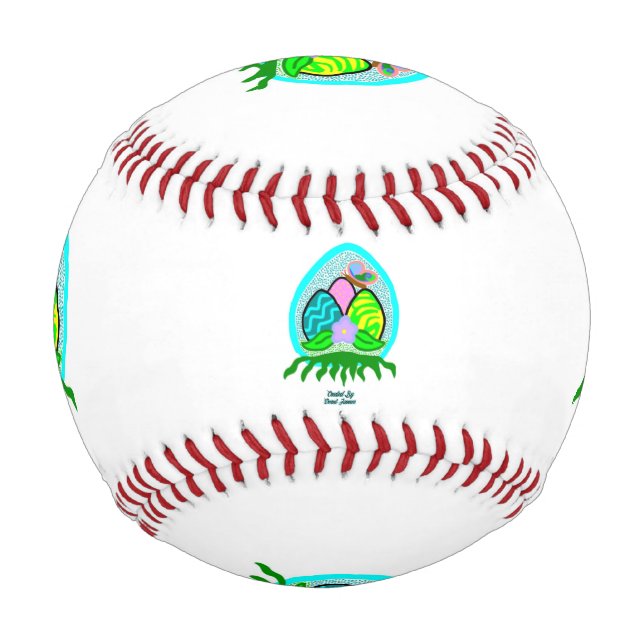 Balle De Baseball Beau Baseball des oeufs de Pâques (Devant)