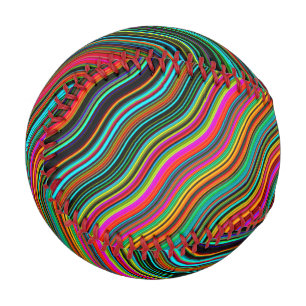 Balle De Baseball Beau Motif coloré Wavy Stripe