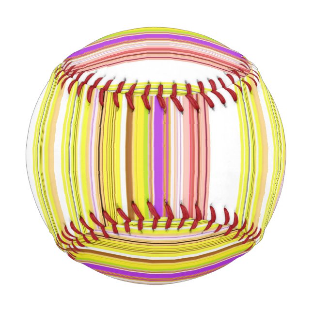 Balle De Baseball Belles rayures jaunes blanches (Devant)