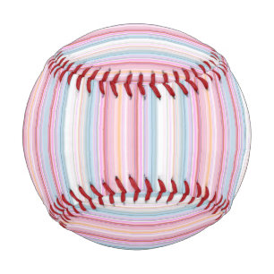Balle De Baseball Belles rayures roses blanches