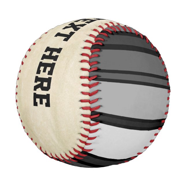 Balle De Baseball BG Stripes couleur Motif XI + votre backgr. (Angle)