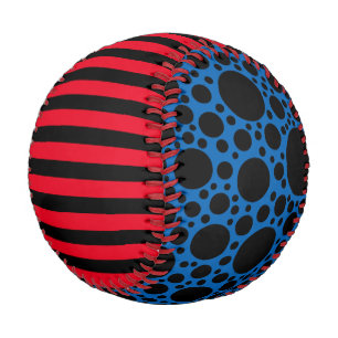 Balle De Baseball Black Narrow Stripes & Dots + votre dos. & idées