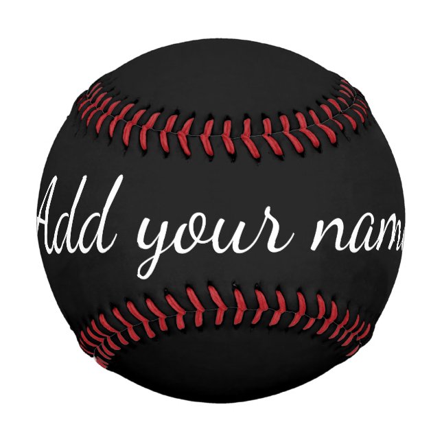Balle De Baseball Black solid add name text here throw pillo (Devant)