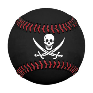 Balle De Baseball Blanc, Drapeau Pirate Calico Jack, Crâne & Cutlass
