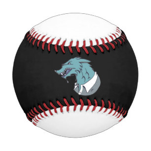 Balle De Baseball Bleu Werewolf baseball noir et blanc
