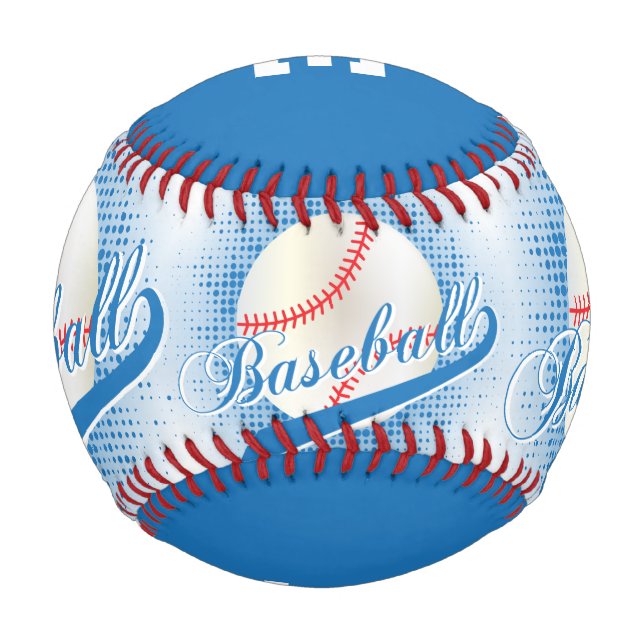 Balle De Baseball Bleu | White Retro Baseball Sports (Dos)