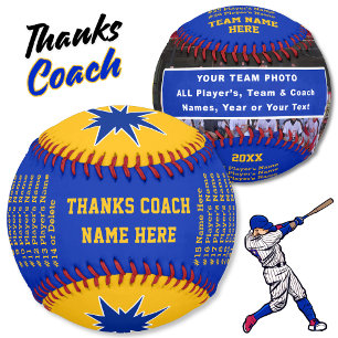Balle De Baseball Blue Gold Personnalisé Photo Bal De Baseball, Entr