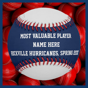 Balle De Baseball Blue Grey Red Baseball, MVP Player Award