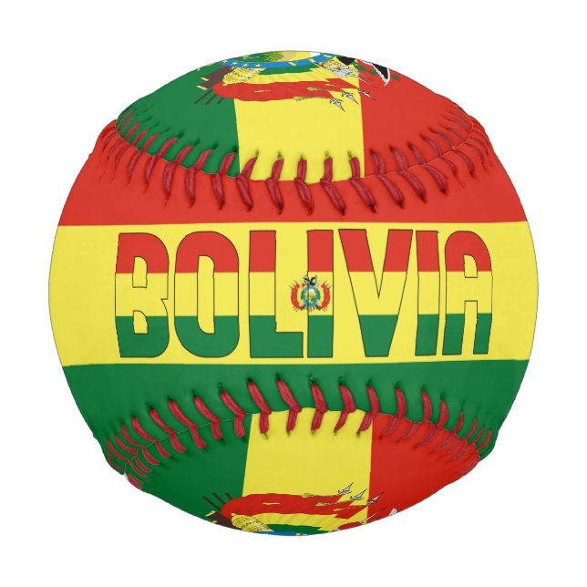 Balle De Baseball Bolivie Drapeau et blason patriotique (Devant)