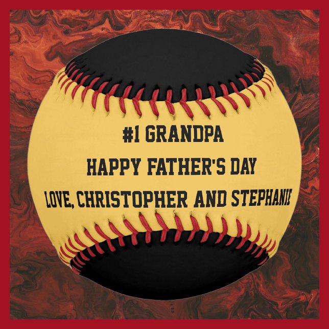 Balle De Baseball Bonne Fête des pères Baseball, #1 Grand-père, Noms (Créateur téléchargé)