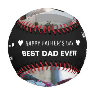 Balle De Baseball Bonne Fête des pères Personnalisée Photos, Citatio