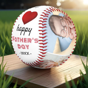 Balle De Baseball Bonne Fête des pères Red Heart 4 Photo Collage