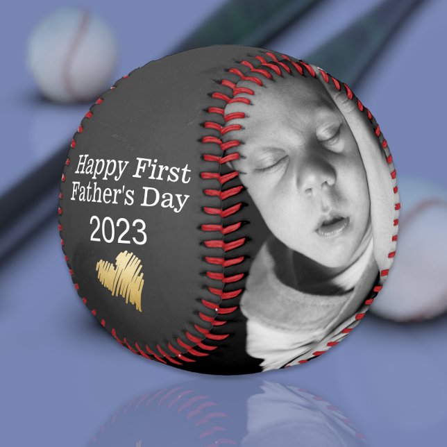 Balle De Baseball Bonne première Fête des pères personnalisée l'un d (Créateur téléchargé)
