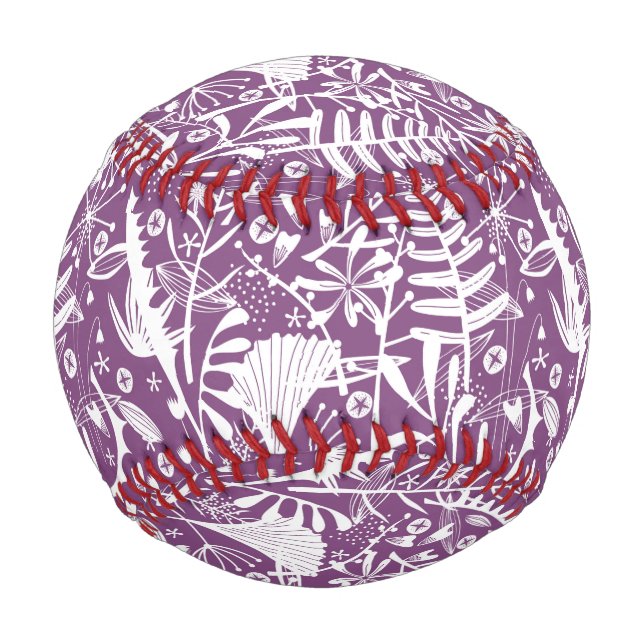 Balle De Baseball Botanique moderne violet (Devant)