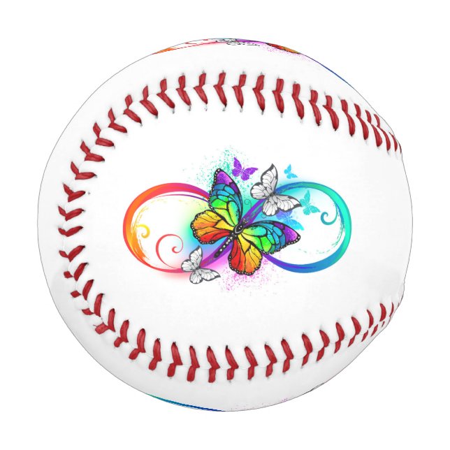 Balle De Baseball Bright infinity with rainbow butterfly (Devant Gauche)