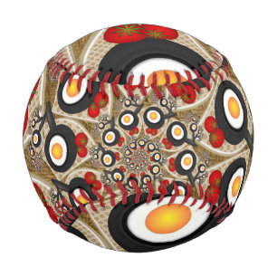 Balle De Baseball Brunch Fractal Art Drôle Nourriture, Tomates, Oeuf
