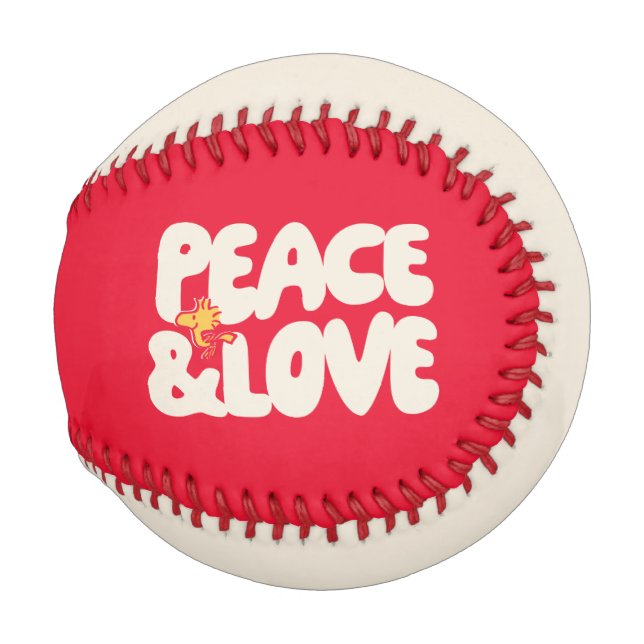 Balle De Baseball cacahuètes | Woodstock Peace & Love (Devant Droite)