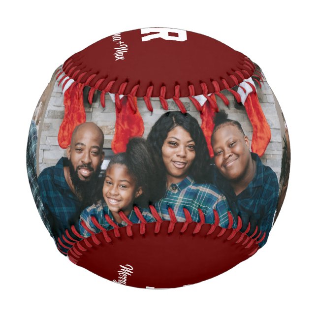 Balle De Baseball Cadeau de Noël photo personnalisée (Devant)