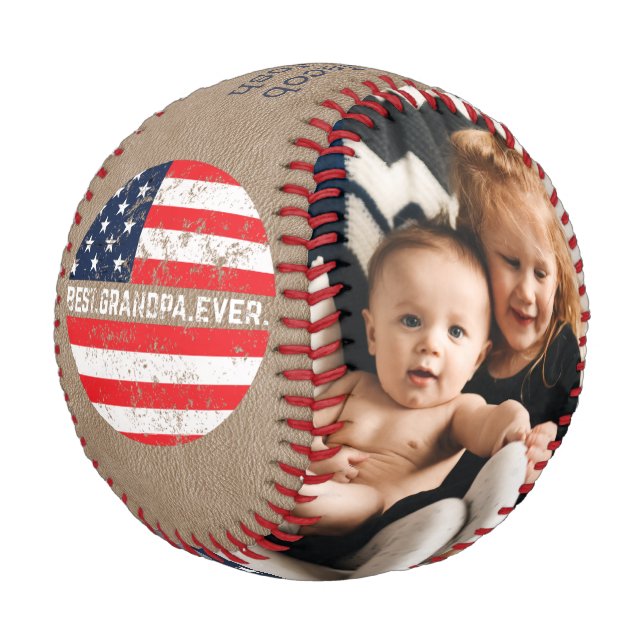 Balle De Baseball Cadeau Pour Grand-Père Photo Keepsaké Baseball (Angle)