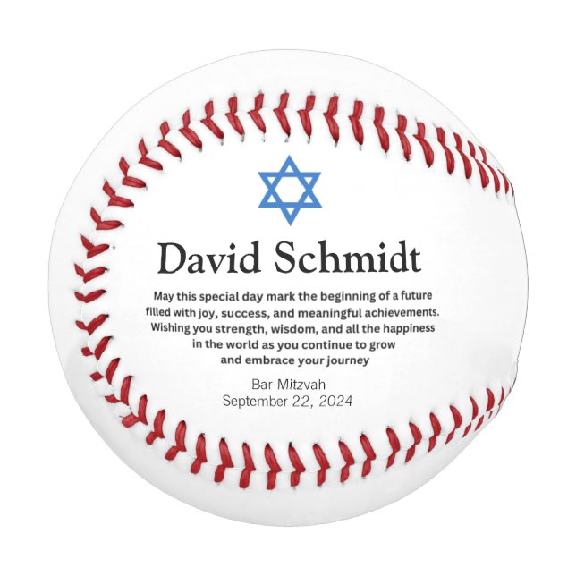 Balle De Baseball Cadeaux de baseball Bar Mitzvah pour garçons (Devant Gauche)