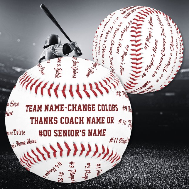 Balle De Baseball Cadeaux supérieurs personnalisés pour les joueurs  (Great as, gift ideas for senior night baseball players. Baseball coach appreciation gifts. Maroon.)