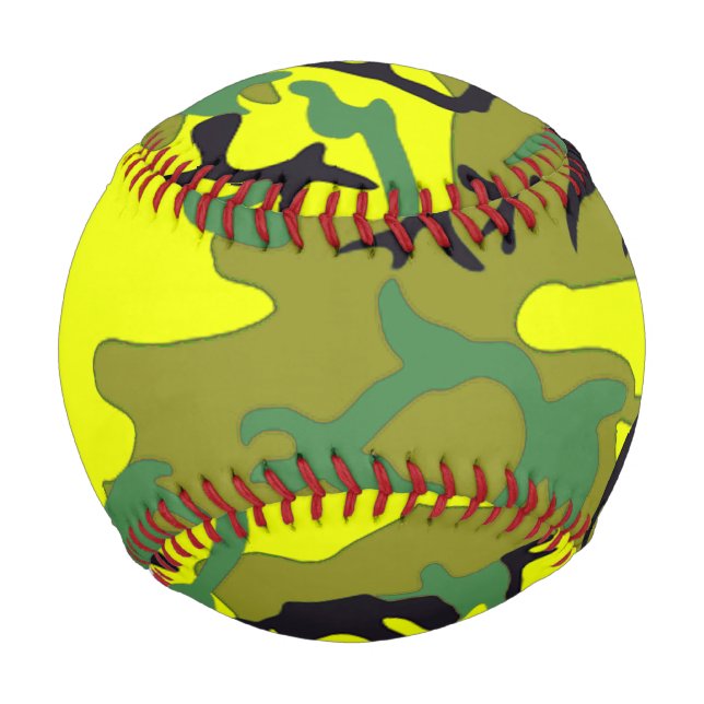 Balle De Baseball Camo Jaune Militaire Motif Baseball (Devant)