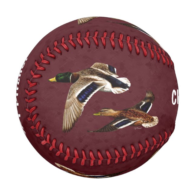 Balle De Baseball Canards sauvages dans le vol Maroon (Devant Gauche)
