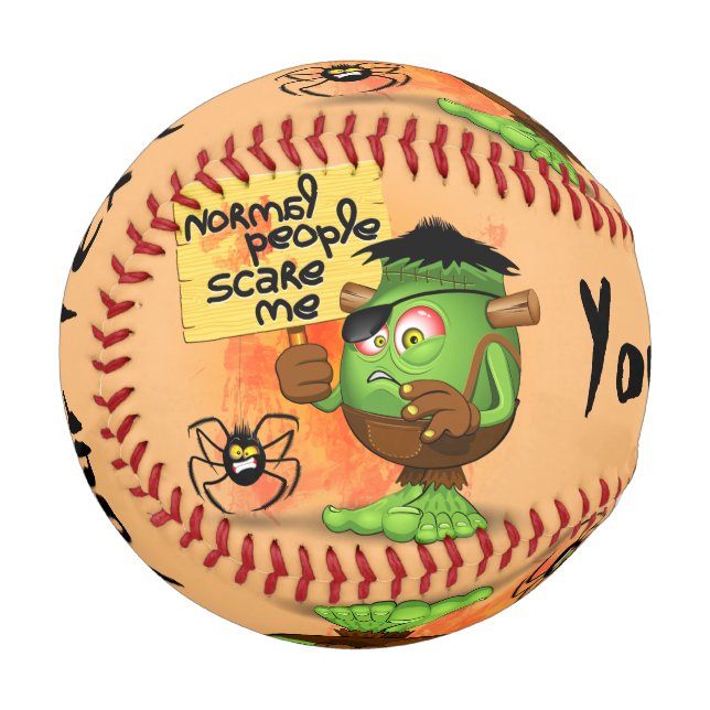 Balle De Baseball Caractère Frankenstein de 'Normal People Scare Me' (Devant Gauche)