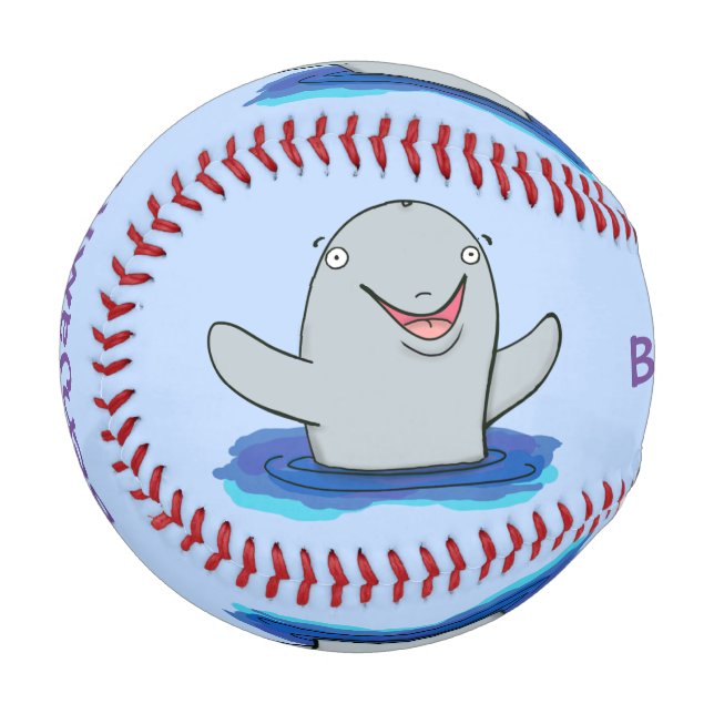 Balle De Baseball Caricature adorable de marsouin (Devant Gauche)