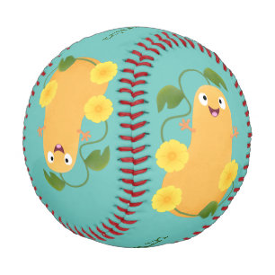 Balle De Baseball Caricature citrouille gourde en beuret joyeux