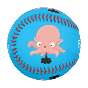 Balle De Baseball Caricature de bébé pieuvre rose mignonne humour