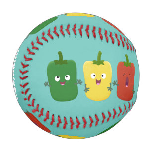 Balle De Baseball Caricature de chant trio capsicum poivre clair