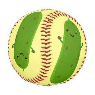Balle De Baseball Caricature de cornichon joyeux