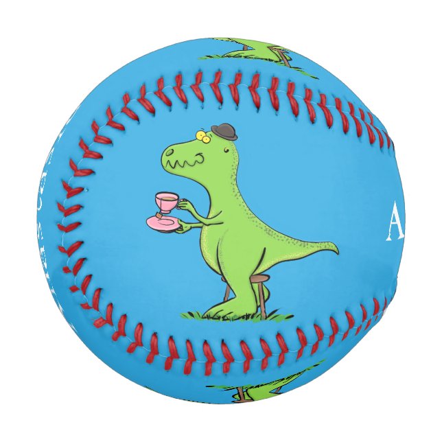 Balle De Baseball Caricature de dinosaure vert t rex (Devant Gauche)