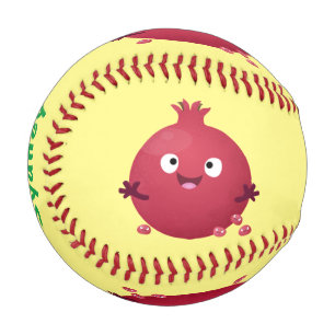 Balle De Baseball Caricature de fruits à la grenade joyeux