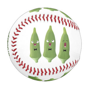 Balle De Baseball Caricature de légumes de l'okra chantante mignonne