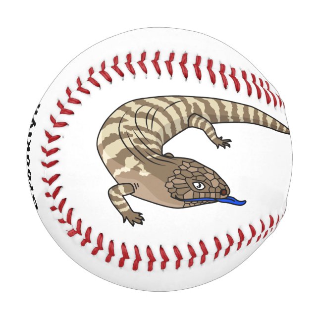 Balle De Baseball Caricature de lézard rouge (Devant Gauche)