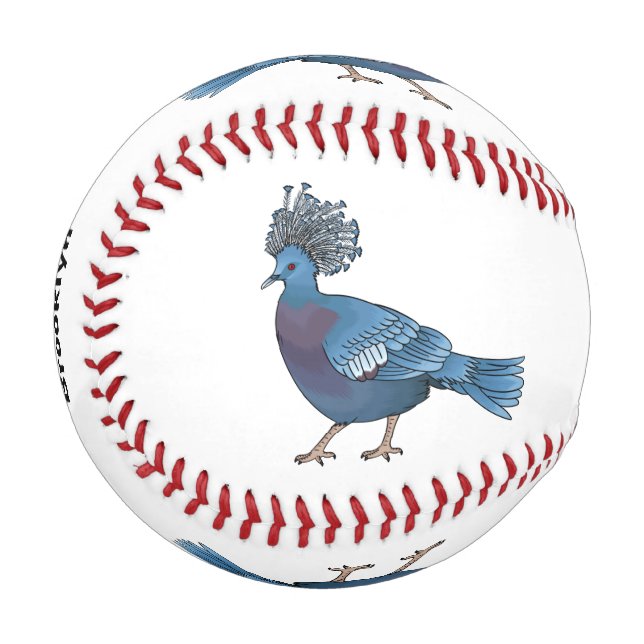 Balle De Baseball Caricature de l'oiseau pigeon couronné Victoria (Devant Gauche)