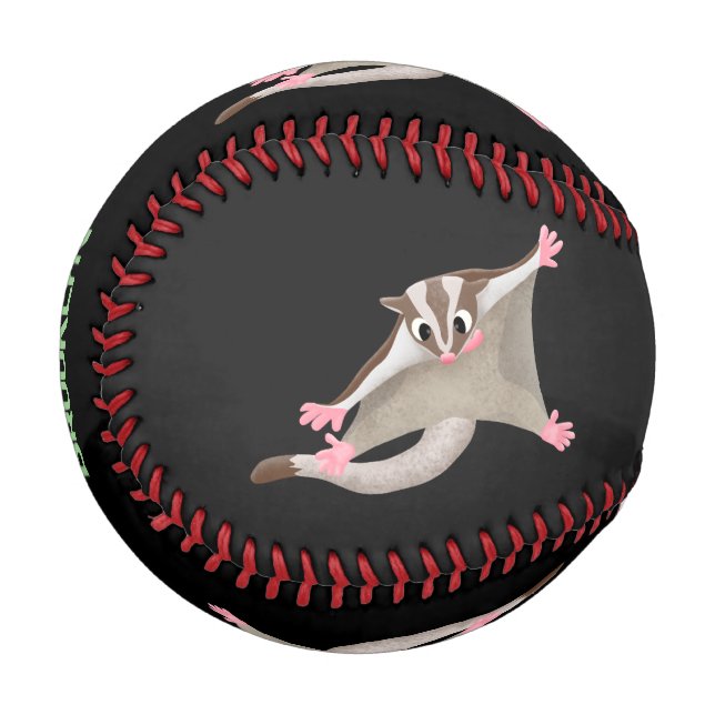 Balle De Baseball Caricature de planeur de sucre joyeux (Devant Gauche)