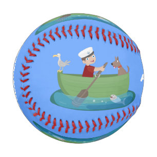 Balle De Baseball Caricature de voilier et de canot à rames garçon m