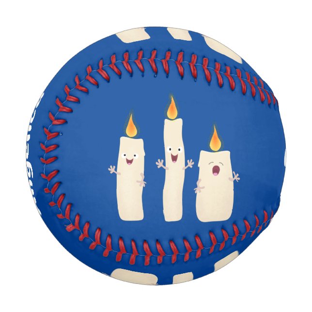 Balle De Baseball Caricature en trois chandelles mignonnes (Devant Gauche)