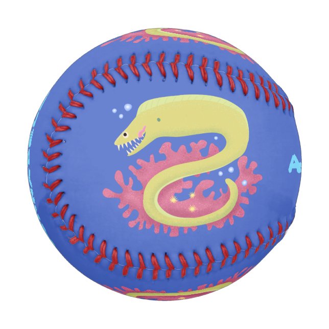 Balle De Baseball Caricature humoristique murène verte (Devant Gauche)