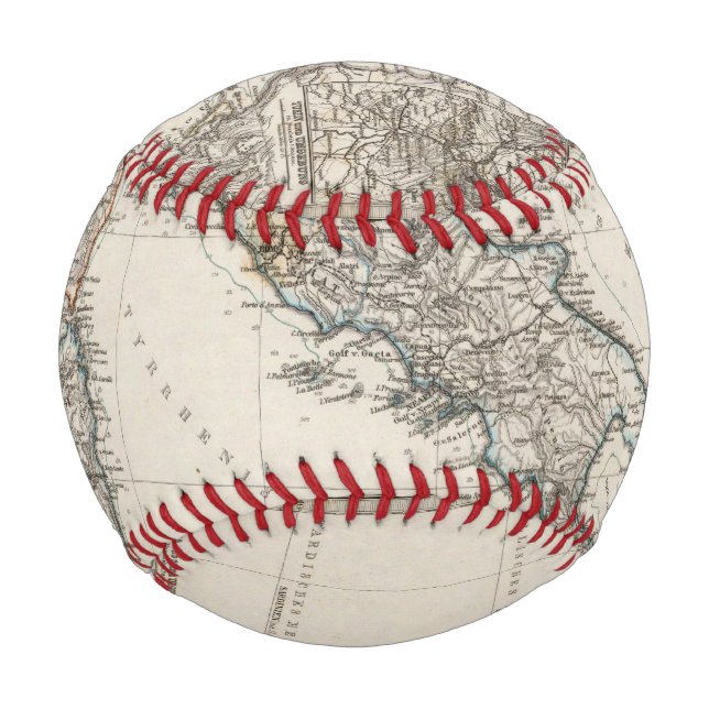 Balle De Baseball Carte de l'Italie par Stieler (Devant)