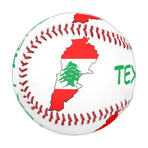 Balle De Baseball Carte du Liban avec drapeau