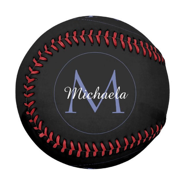Balle De Baseball Cercle minimal moderne nom initial monogramme mode (Devant Gauche)