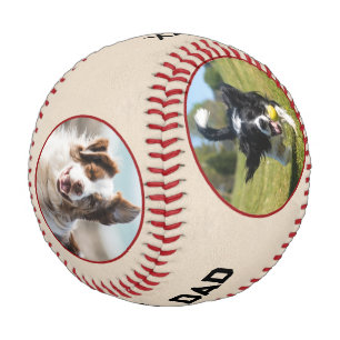 Balle De Baseball Chien Papa Photo Collage Cadeau