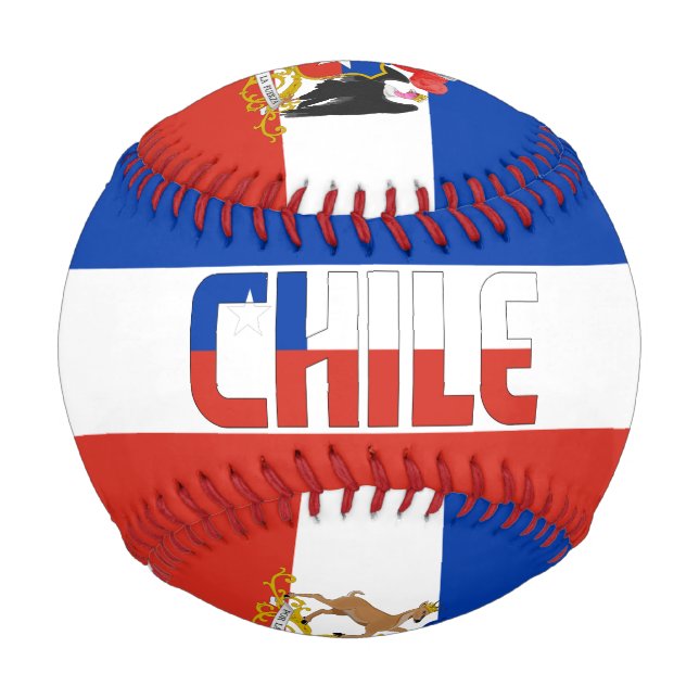 Balle De Baseball Chili Drapeau et blason Patriotique (Devant)