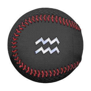 Balle De Baseball Chrome comme Aquarius Zodiac dans la peau de serpe