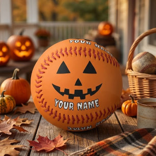 Balle De Baseball Citrouille Halloween Orange Personnalisée Votre No